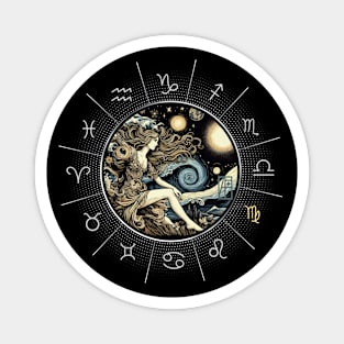 ZODIAC Virgo - Astrological VIRGO - VIRGO - ZODIAC sign - Van Gogh style - 12 Magnet